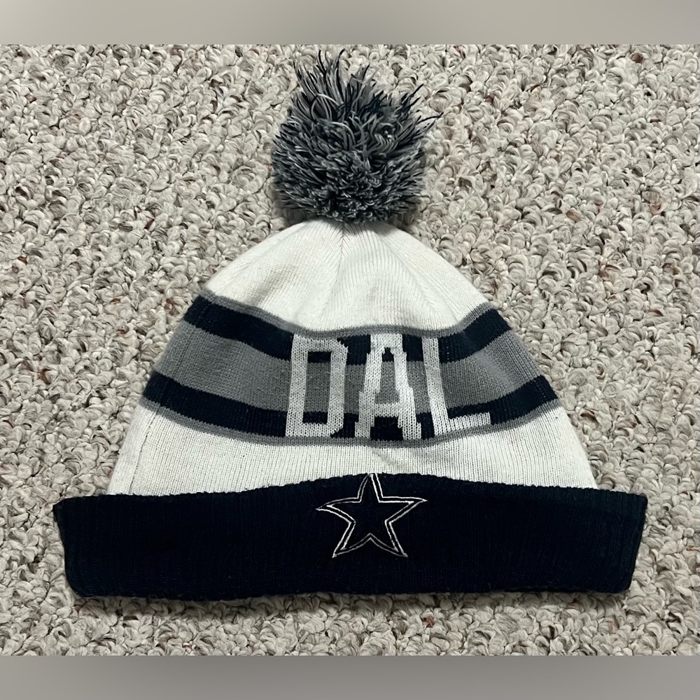 Dallas Cowboys NFL Football New Era Blue White Gray Warm Winter Beanie-Youth